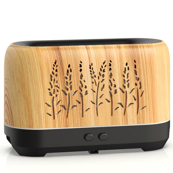 200ML Husholdningsluftfukter med flamme-lampe USB Stille Aromaterapi Diffuser Shallow Wood Grain