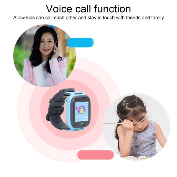 Kids Smart Watch Videoopkald Kamera Alarm Lommelygte Touchscreen Smartwatch til udendørs brug Pink