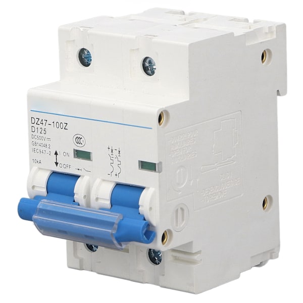 DC-afbryder med 10KA brydekapacitet, 36mm DIN-skinne - Miniatureafbryder DC500V 125A med overbelastningsbeskyttelse