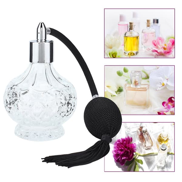 Retro Glas Parfymflaska Påfyllningsbar Tofs Tom Sprayflaska Atomizer 100ml