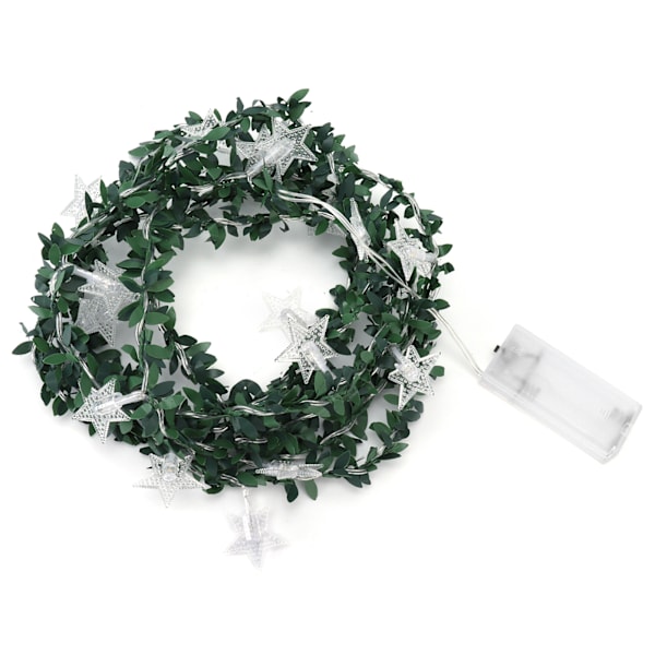 20 LED Stjerneformede Lyslenker - Varmt Hvit Rattan Dekorativ Belysning for Hjem og Arrangementer