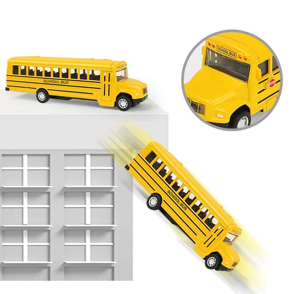 Skolebus Model Legering Simulation Træk Tilbage Legetøj til Drenge Børn 1148 i Æske