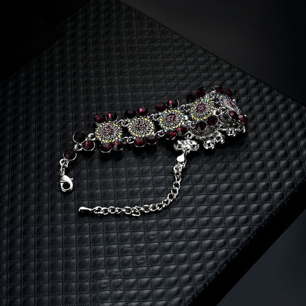 Kvinnors mode elegant legering strass blomma armband