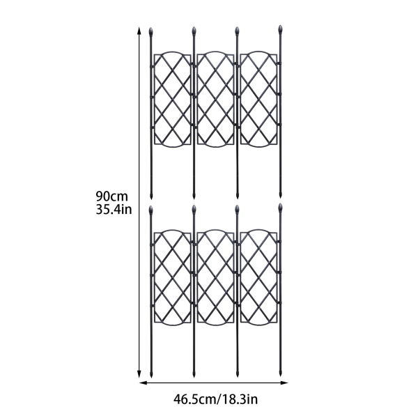 Blomsterstativ, pergolabeslag, skillevæg, blomsterstativ, rosenpergolastøtte - 8 mm blomsterskærm 90*46,5 cm (stang/plastikbelagt stålrørsnet/PP resi