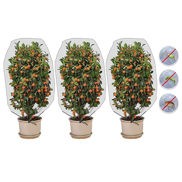3 stk Hage Insektnett Barriere Netting Mesh Plantedeksel for å Beskytte Tre Plante Blomst