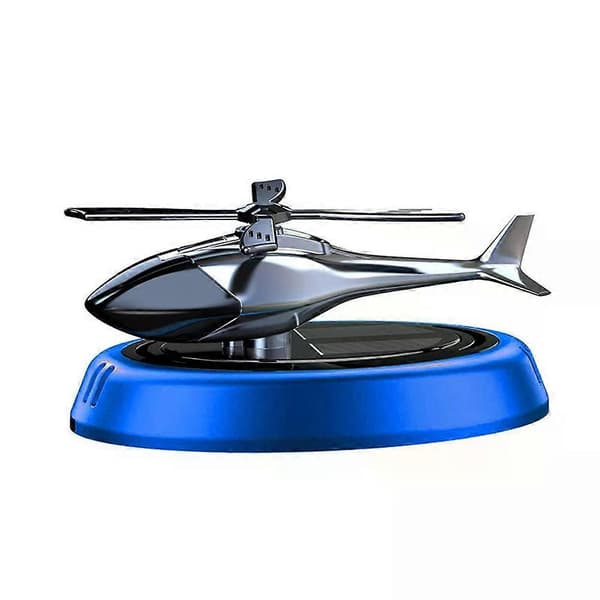 【02】Bilduft Helikopter Bilduftfrisker ornamenter Indretning Solar Roterende Aroma Diffuser til Kontor Blue