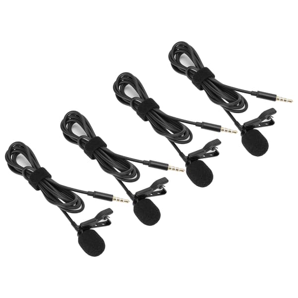 4 stk. Lavalier Clip On Mikrofon 3,5 mm Interface til Mobiltelefonoptagelse