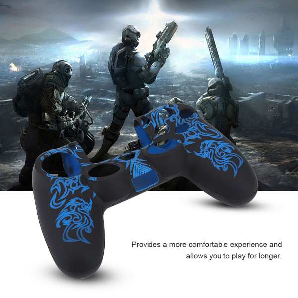 Myk silikondeksel for Sony Playstation 4 PS4-kontroller - Blå