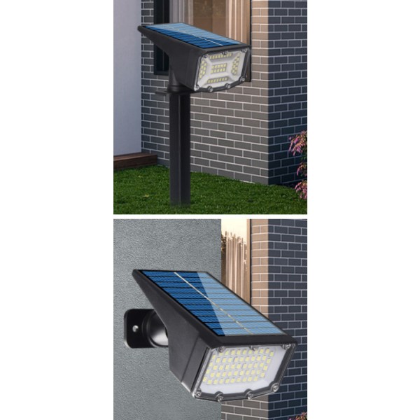 50 LED - 2 ST Utomhussolstrålkastare, IP67 vattentät solcellslampa, 860LM utomhussolstrålkastare med 2 belysningslägen för trädgård, gård, uppfart, PA