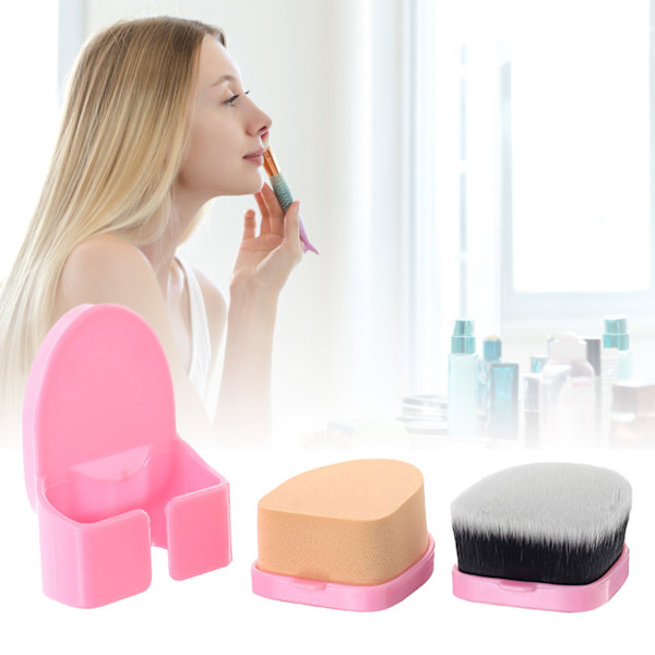 Multifunktionel Elastisk Foundation Makeup Børste Kosmetisk Pudderværktøj Pink