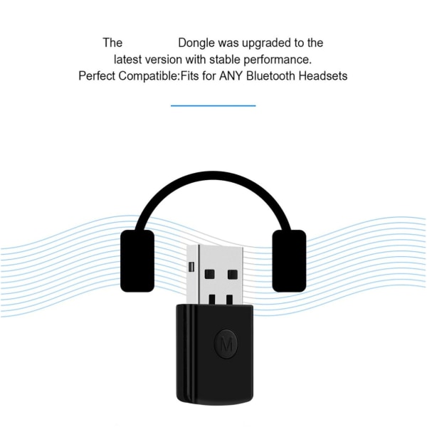 USB 2.0 Langaton kuulokemikrofoni Bluetooth 4.0 Dongle 3,5 mm:n mikrofonisovittimella PS4:lle