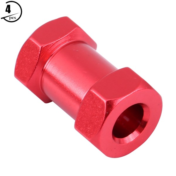 4 kpl 12 mm RC kuusiokolopyörän navan metalliadapteria D90 AX10 CC01 SCX10 F350 -raakalaisille (20 mm punainen)
