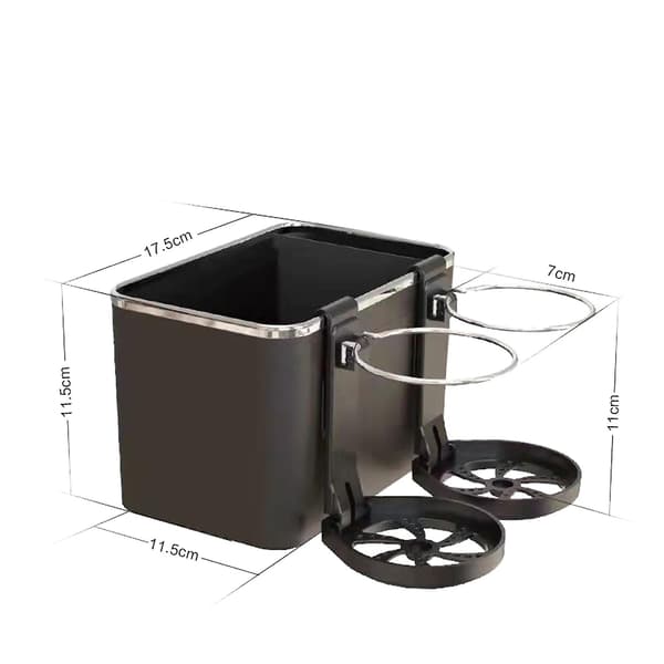 Bil Multifunktionel Holder Servietboks og Kopopbevaring Armlæn Opbevaringsboks Black With Lid