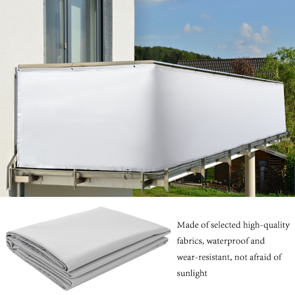 Polyester anti-UV og vandtæt privatlivs skærm have skygge net--0,75x3m grå (materiale: polyester vandtæt, 14 knaphuller, 19 25cm kabelbindere)