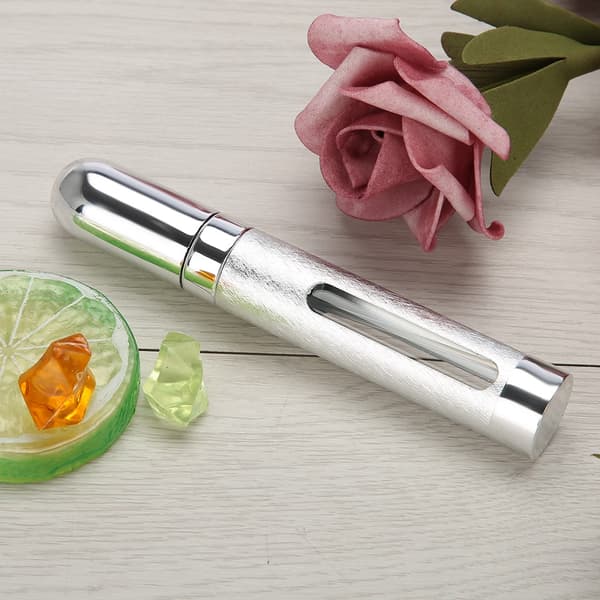 12 ml mini tom påfyllningsbar parfymsprayflaska, silver