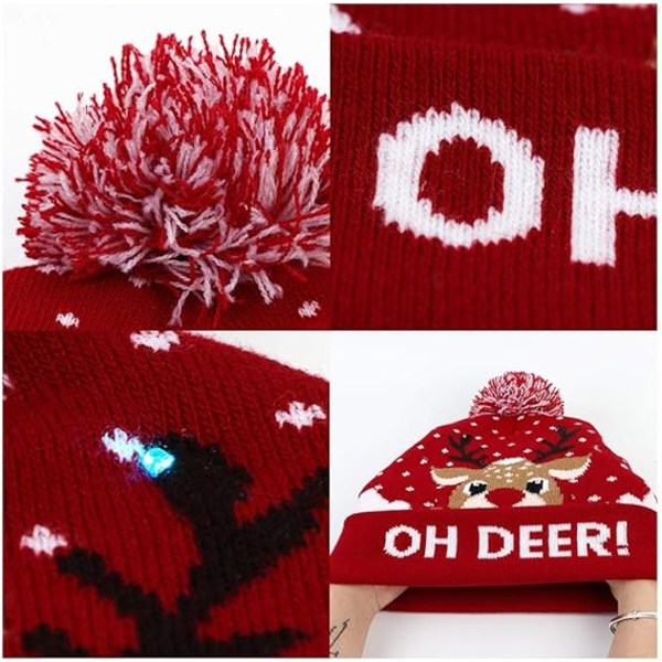 Vores varme LED julehat, lysende julehat, unisex k#A