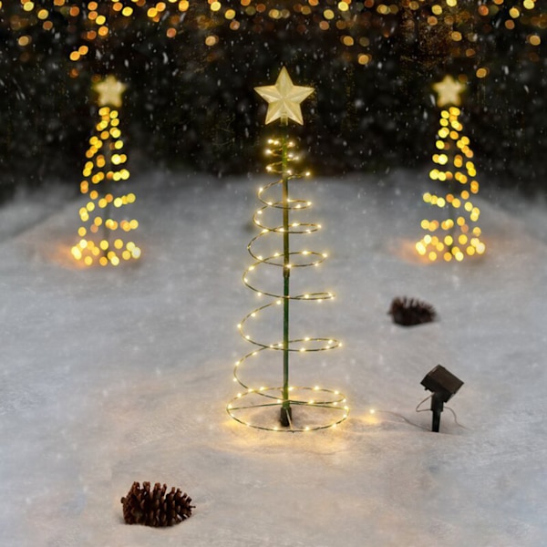 (1 förpackning) Färgglada solcellsdrivna LED-julklappsdekorationer, juldekoration, semesterdekoration, scenlayout 20x20x60cm, plast
