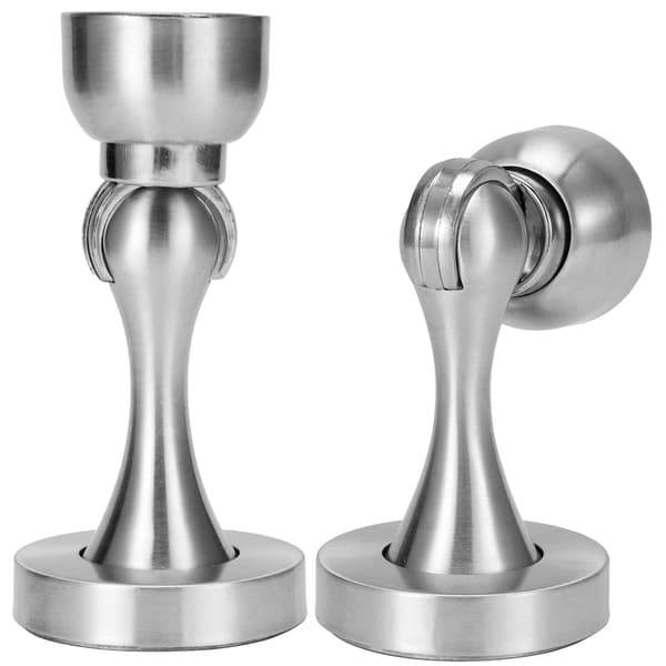 2 sæt magnetisk dørstopper i rustfrit stål, gulv-væg suge dørstopper hardware