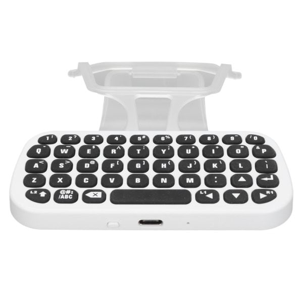Tastatur for PS5 Trådløs Controller Gamepad Trådløs Bluetooth Chatpad for PS5 med klips og ladekabel- W