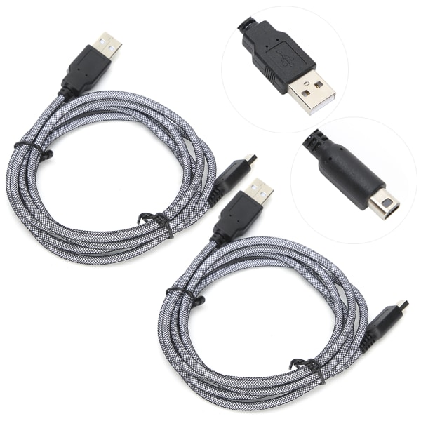 2 STK 1,5 M PVC Host Micro USB Ladekabel Holdbar Pasform til Nintendo Ny 3DSXL NDSi 2DS-W