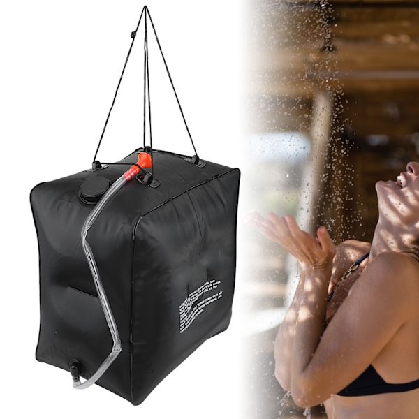 40L Duschväska för Utomhus Bärbar Solenergiuppvärmd Läger PVC Vattenväska för Resor Vandring