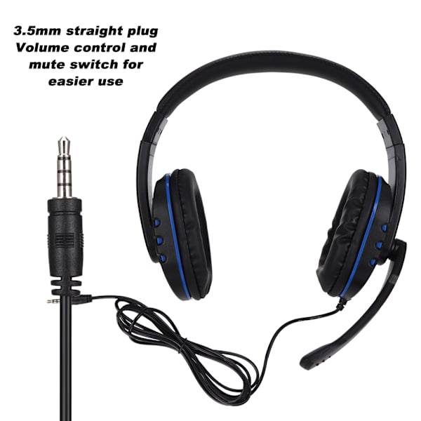 Universal Dubbelsidigt Headset med Mikrofon Spelhörlurar för PS4/Slim/Pro/ONES X/Switch