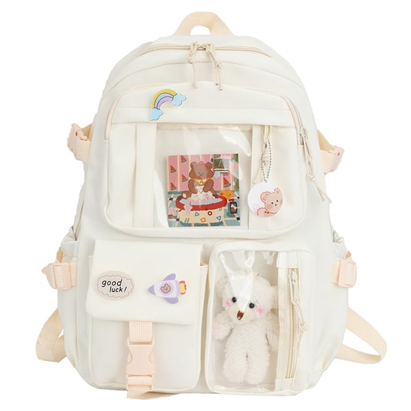 Adorable Large Capacity Kawaii Bear Backpack with Multiple Pockets for Teen Girls - Perfect Japanese School Bag