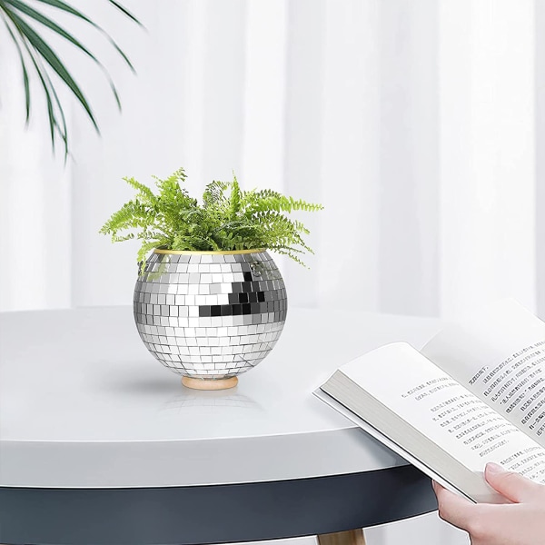 Disco Ball Planter Puutarhanhoito Creative Riippukori Peilipallo Kukkaruukku Disco Kukkaruukku