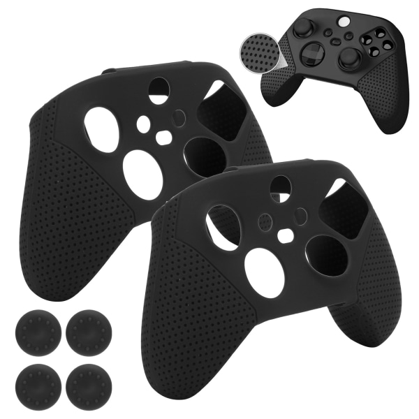 2 stk Antiskid Silikon Spillkonsollbeskyttelse Gamepad Håndtak Grep for Xbox Series S X (Svart)