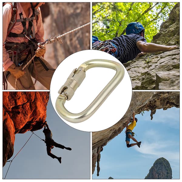 Master Lock D-formet Karabiner for Klatring med Automatisk Låsing, Høy Bæreevne (Gull)