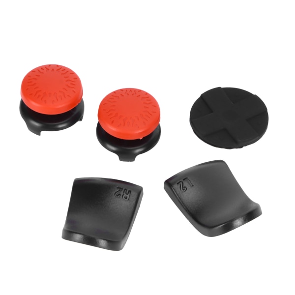 5 i 1 Tommelpinne Grip Key Cap Joystick Cover L2 R2 Trigger Extender for PS5 Controller Rouge