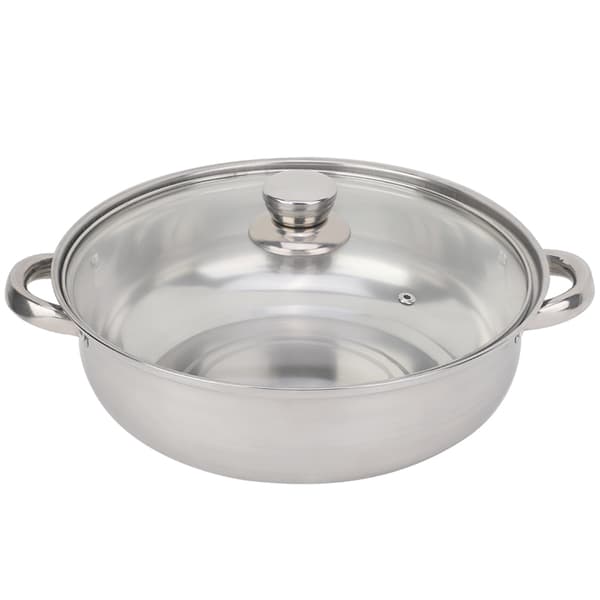 Rustfrit stål 27 cm 11 tommer 2-lags dobbelt gryde damper suppe kogeplade