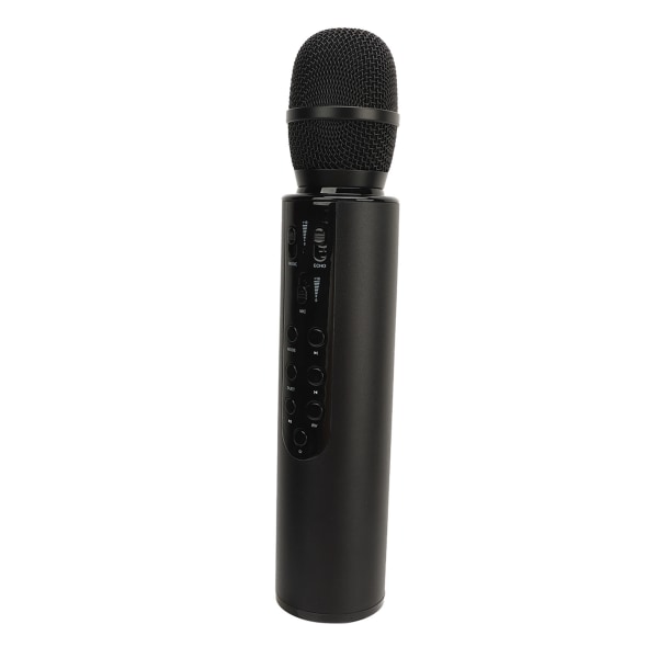 Langaton kondensaattorimikrofoni kaksoiskaiutin Karaoke kannettava mikrofoni kotiin Bluetooth laulumikrofoni musta- W