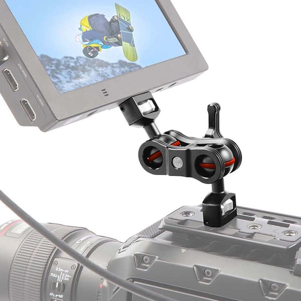 Multifunksjonell dobbel kulehode Hot Shoe Magic Arm Mount Adapter Kameratilbehør