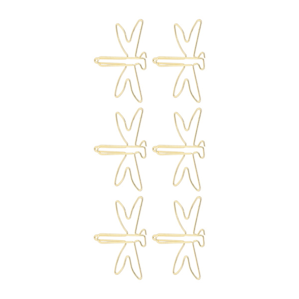 100 stk. Jumbo Guldfarvede Dragonfly-Formede Papirclips - Skridsikre Kontorartikler til Stilfuld Organisation
