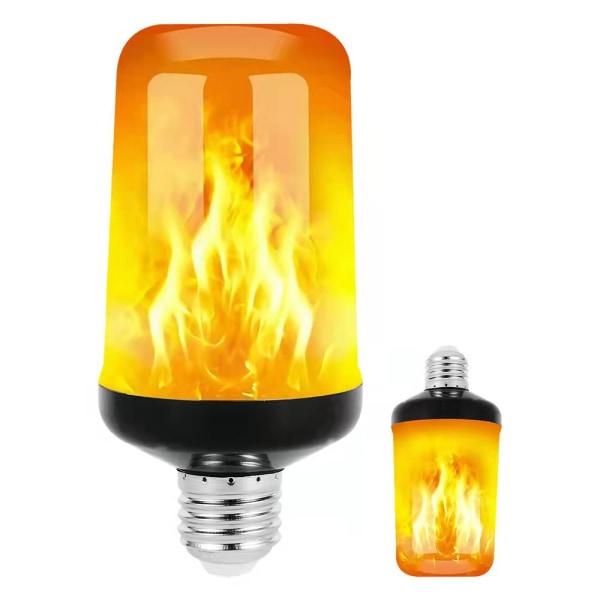 2-pak flamme-pære E27 LED-pærer 4 tilstande med tyngdekraftsensor Flamme-pære til jul/halloween/barer dekoration