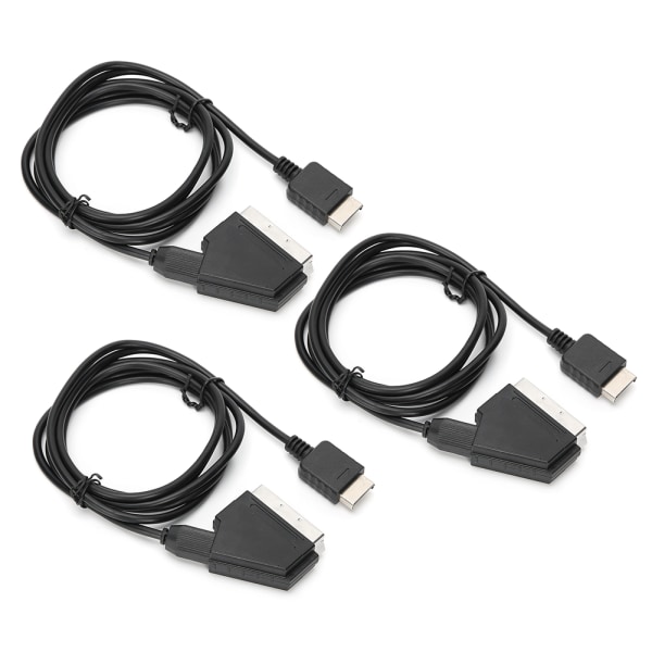 3 stk. Professionelt Audio Signalkabel RGB Scart Wire Passer til Sony/PS2/PS3 Spilkonsol