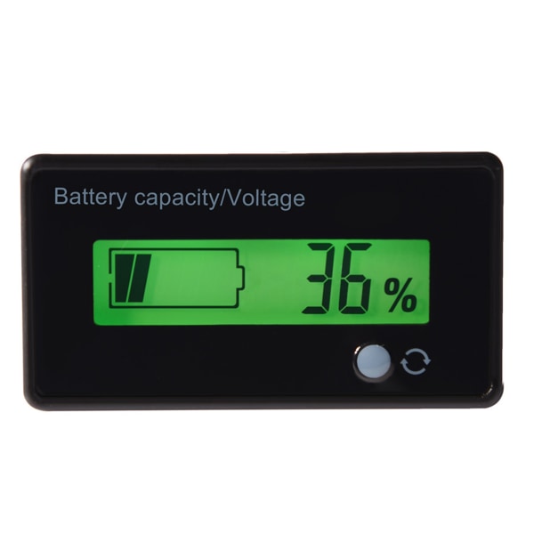 Grön bakgrundsbelyst LCD-display Batterikapacitet Spänningsmätare Testare Voltmeter Monitor
