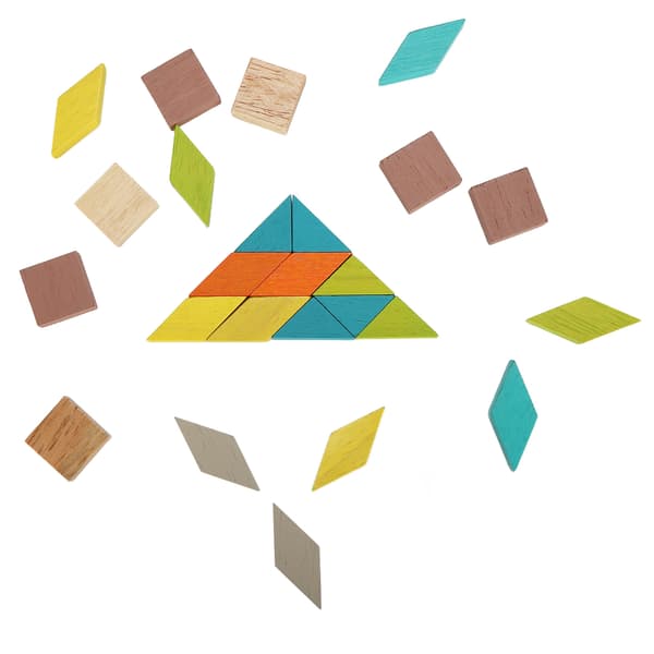Trä Mönsterblock Geometrisk Form Pussel Sortering Staplingsspel Leksaker för Barn