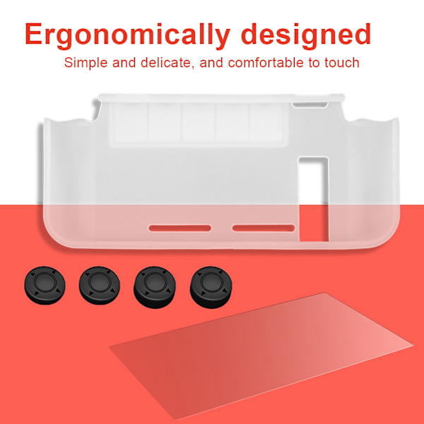 Integrerat Transparent TPU-skal med kortspår + Knappar + Skyddsfilmset för Switch