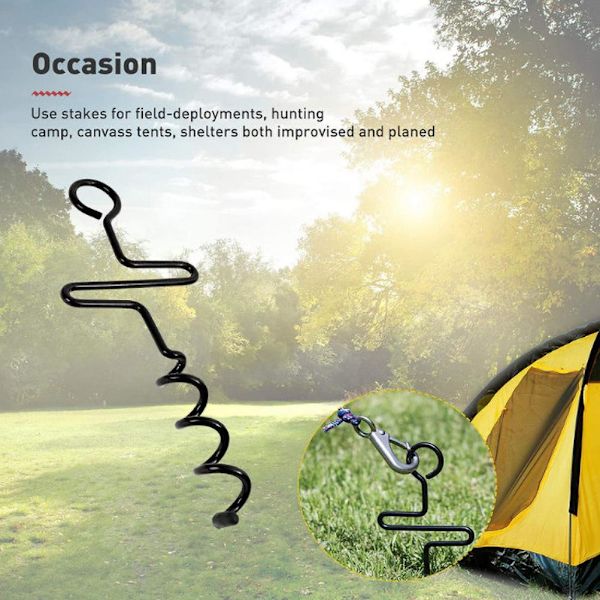 4 stk spiral teltplugger jordstifter markiseplugger terrasse- og hagestrukturplugger svart 32*10cm