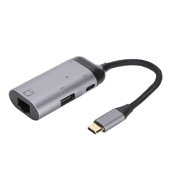 3-i-1 Type C Adapter Han til RJ45 PD USB A Hun Multifunktionel
