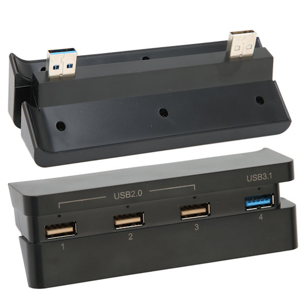 USB-hub med høy hastighet, 4 porter, USB 3.1 og 2.0, USB-forlengelseslader for PS4 Slim spillkonsoll