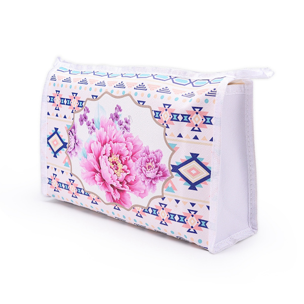 Stor Vandtæt Makeup Opbevaringspose med Blomstermønster til Udendørs Rejser