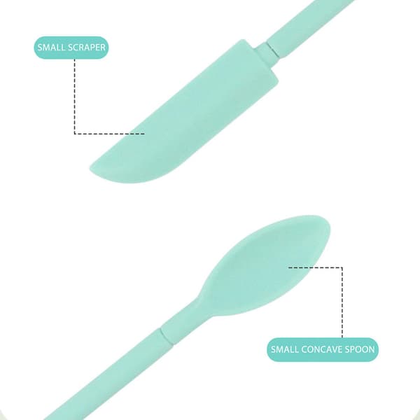 Mini silikon teleskopspatel multifunksjonell dobbelthodet kremkakeskraper Pink Green