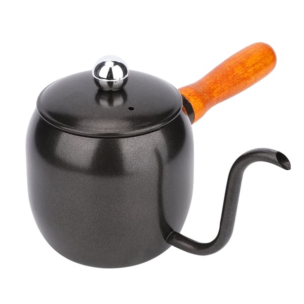 Kaffekande i rustfrit stål, drypkedel, tekande, lang tud, 500 ml, sort