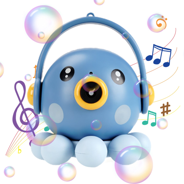 Bobleblåser tegneserie blekksprut automatisk boblemaskin med lett musikkfest favoriserer gaver til barn- W
