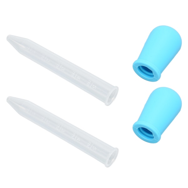 2 stk Silikon Overførings Pipetter - Multifunksjonelle Kalibrerte Væske Dryppere for Laboratorium og DIY Kunstprosjekter - Blå