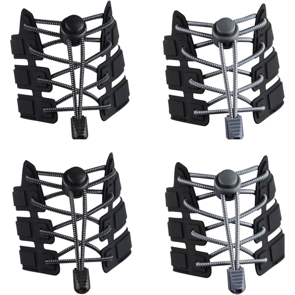 4 par elastiske selvlåsende snørebånd, snørebånd til sneakers og sportssko 120 cm hurtige snørebånd Barn Voksne Ældre Handicappede Handicappede løbere