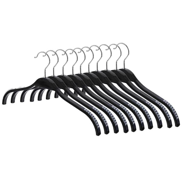 [02]1 Set 10 Pcs Plastic Hangers Practical Simple Traceless Clothes Hangers